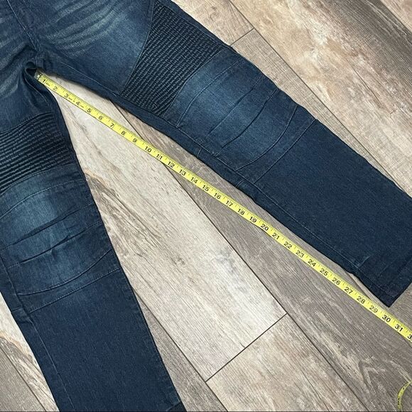 NWT Steve’s Jeans Moto Skinny Jeans Dark Wash Color Is Called Charles Size 16 - Picture 10 of 10
